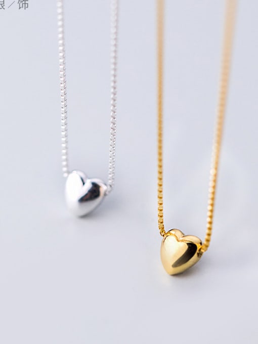 Rosh 925 Sterling Silver With 18k Gold Plated Classic Heart Necklaces 0