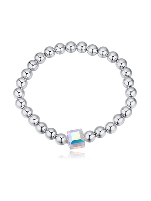 white Simple austrian Crystal Little Beads Alloy Bracelet