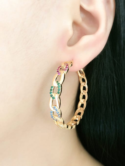 ROSS Copper With 18k Gold Plated Fashion Round Hoop Earrings 1