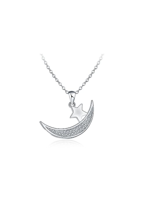 Ronaldo Fashionable Moon And Star Rhinestone Necklace 0