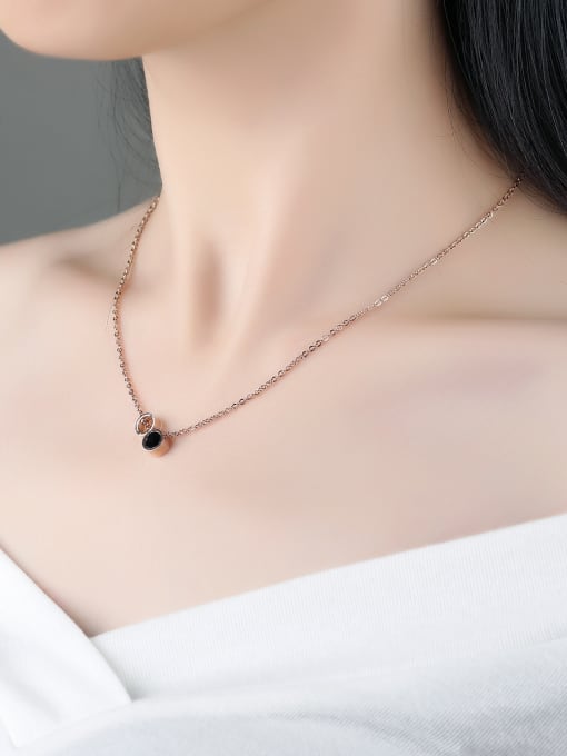 Open Sky Stainless Steel With Rose Gold Plated Fashion Round Necklaces 1