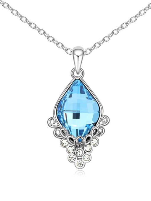 light blue Fashion Rhombus austrian Crystal Alloy Stud Earrings