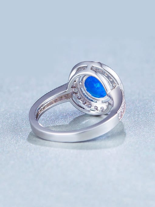 Blue Copper Opal Stone Engagement Ring