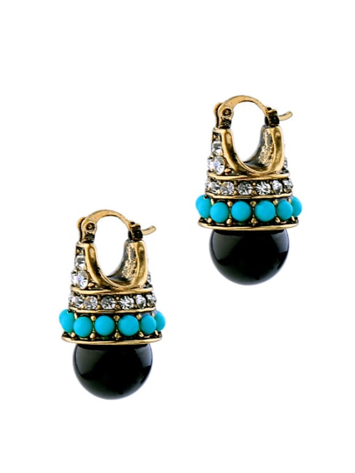 KM Retro Personality Color Resin Clip stud Earring 1