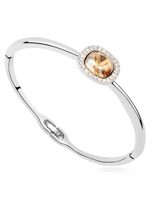 yellow Simple austrian Crystals Alloy Bangle