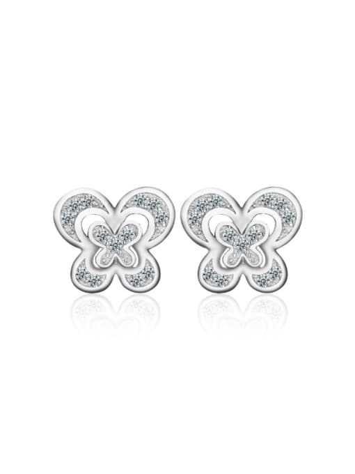 kwan Micro Pave Butterfly Shape Fashion Stud Earrings 0