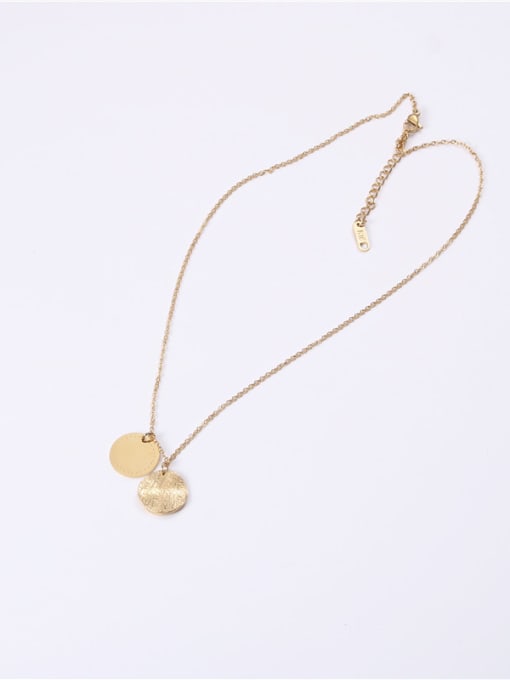 GROSE Titanium With Gold Plated Simplistic Smooth Round Necklaces 4