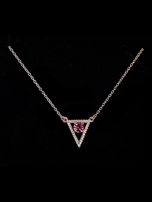 CEIDAI Rose Gold Triangle Shaped Necklace 0