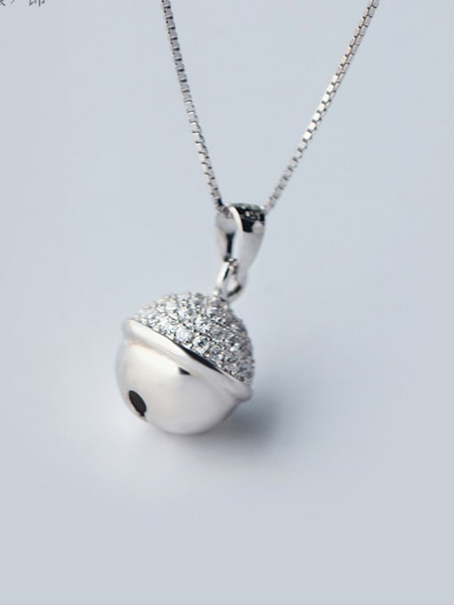 Rosh S925 silver fashion small bell zircon necklace 0