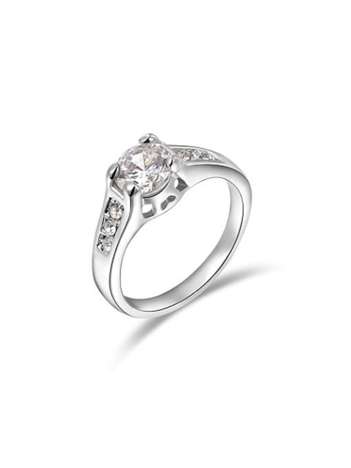 Ronaldo Delicate White Gold Plated Austria Crystal Ring 0