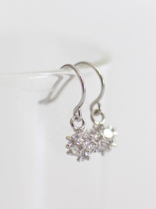 Platinum Fashion Cubic Zircon-studded little Bead Silver Earrings