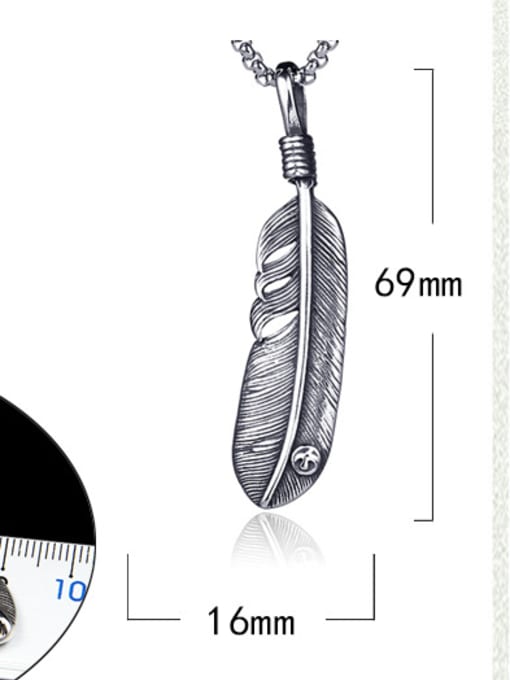 BSL Stainless Steel With Antique Silver Plated Fashion Feather Necklaces 2