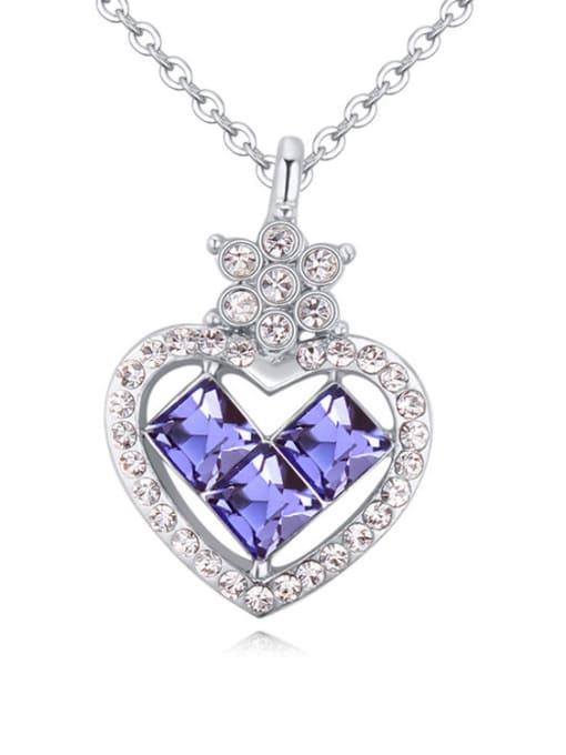 purple Chanz using austrian Elements Crystal Necklace female love diamond crystal pendant