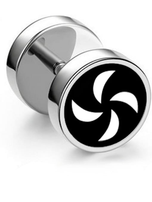 Section 12 black side Stainless Steel With Silver Plated Personality Geometric Stud Earrings