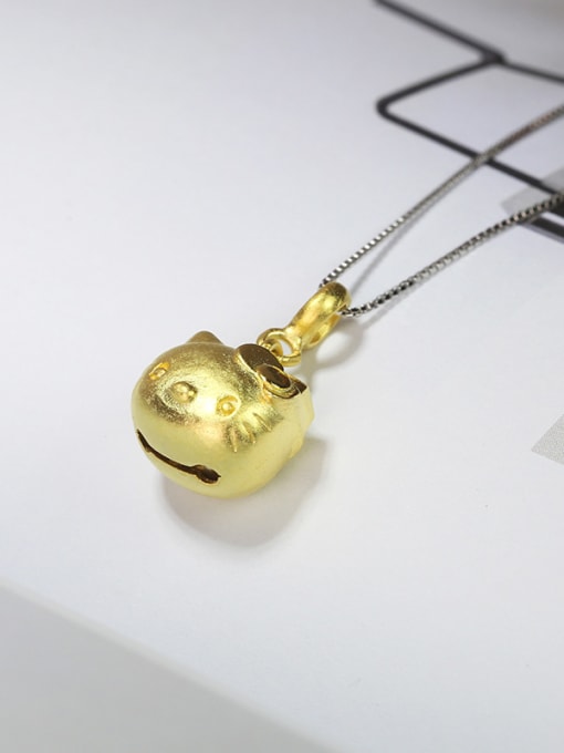 Gold 925 Silver Simple Tiny Hello Kitty Pendant