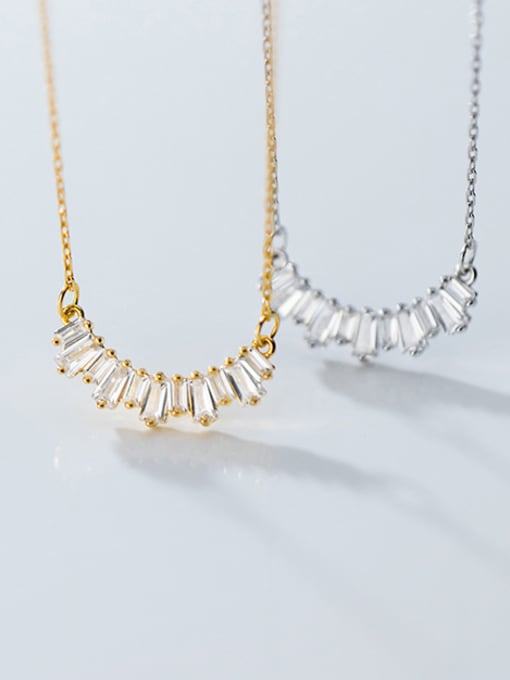 Rosh 925 Sterling Silver With Gold Plated Simplistic Geometric Necklaces 1