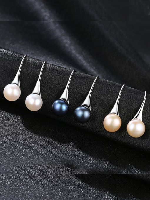 CCUI Pure silver 8-8.5mm Natural Pearl Earrings 0