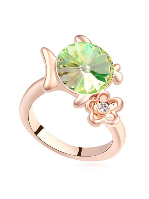 QIANZI Fashion Cubic austrian Crystal Flower Alloy Ring 3
