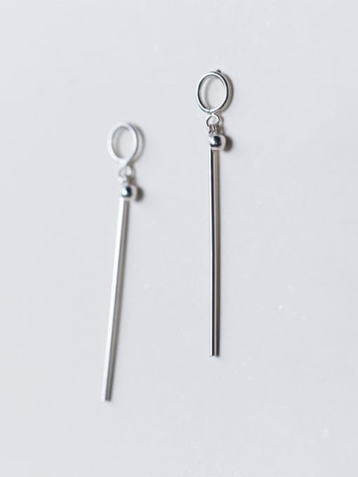 white All-matchRound Shaped S925 Silver Drop Earrigs