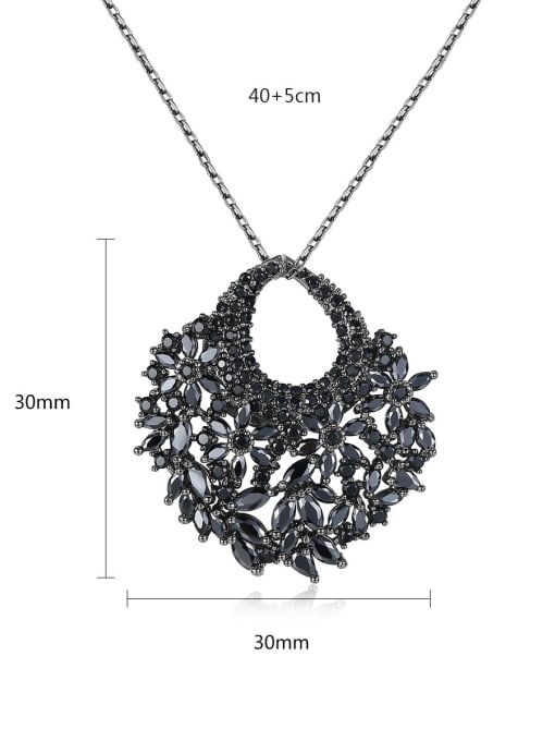 BLING SU Fashion fan AAA zircon dinner Necklace Gift 4