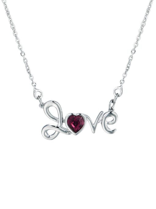 Purple Personalized Austria Crystal LOVE Necklace