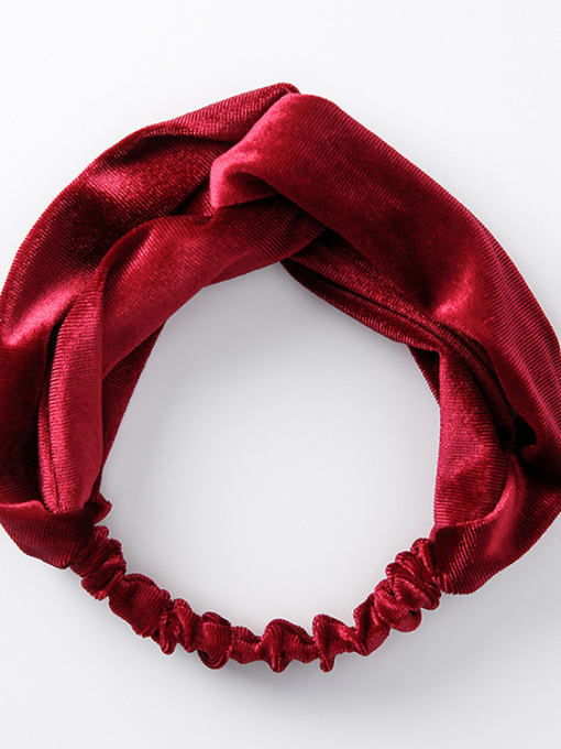 Z8409 B Wine Red Headbands Velvet Hairband