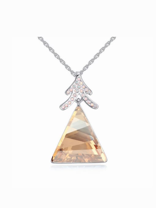 QIANZI Fashion Triangle austrian Crystal Pendant Alloy Necklace