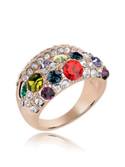 1 Fashion Exaggerated Cubic austrian Crystals Alloy Ring