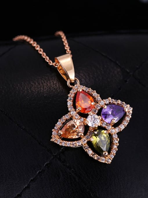 L.WIN Classical Style AAA Colorful Zircons Necklace 2