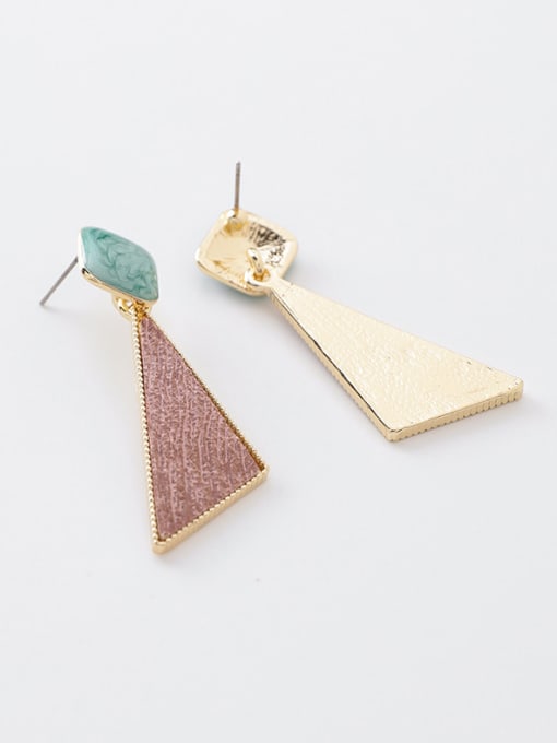 Girlhood Alloy With Rose Gold Plated Simplistic Geometric  Texture Drop Earrings 2