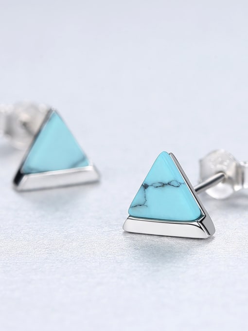 CCUI Sterling silver retro triangle turquoise stud earrings 0