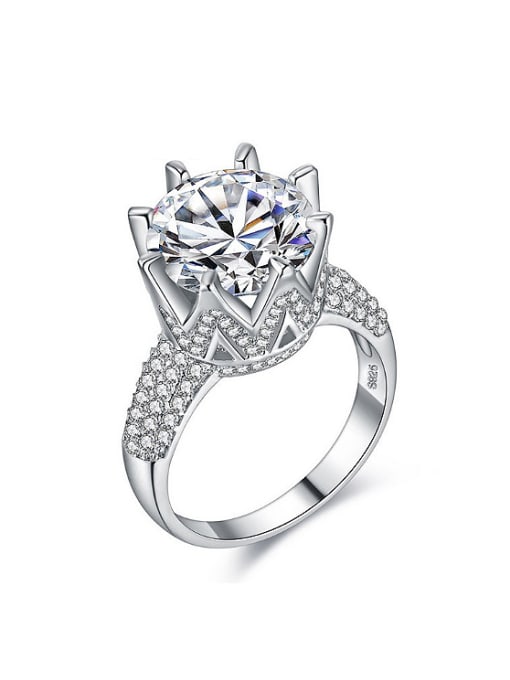 KENYON Personalized Cubic White Zirconias Crown Copper Ring