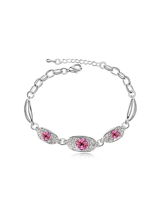 pink Simple Shiny austrian Crystals Alloy Bangle