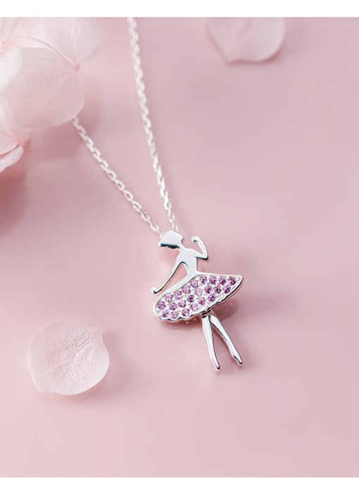 Rosh 925 Sterling Silver With Cubic Zirconia Cute Angel Necklaces 2
