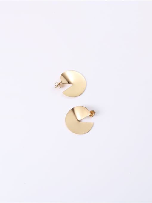GROSE Titanium With Gold Plated Simplistic Irregular Stud Earrings 0