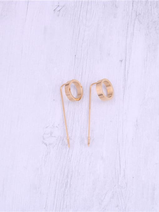 GROSE Titanium With Gold Plated Simplistic Hollow Geometric Drop Earrings 1
