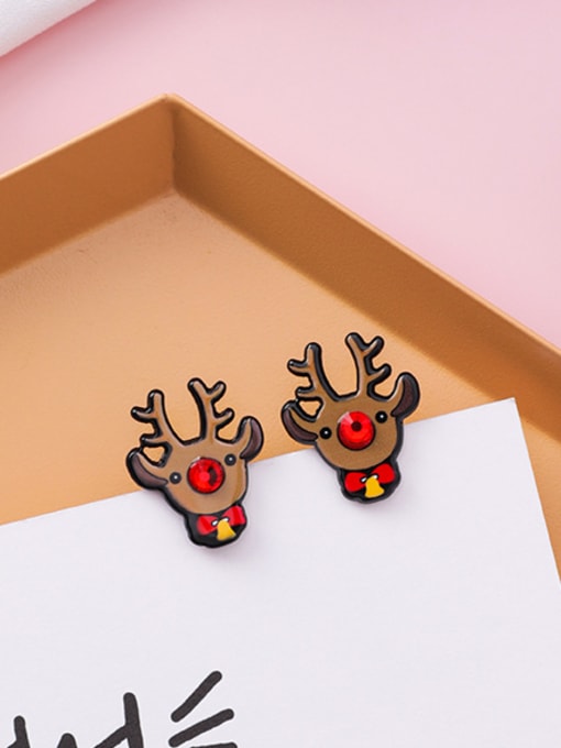 B elk Alloy With Gold Plated Trendy Santa Claus Snowman Stud Earrings