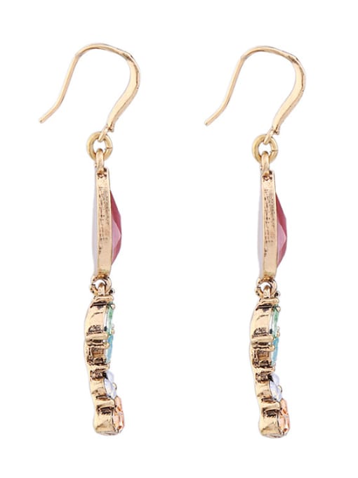 KM Elegant Colorful Stones Women Ear Hooks 2