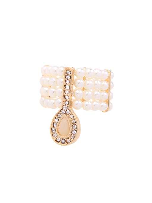 KM Multi layer Artificial Pearls Stretch Western Style Ring 0