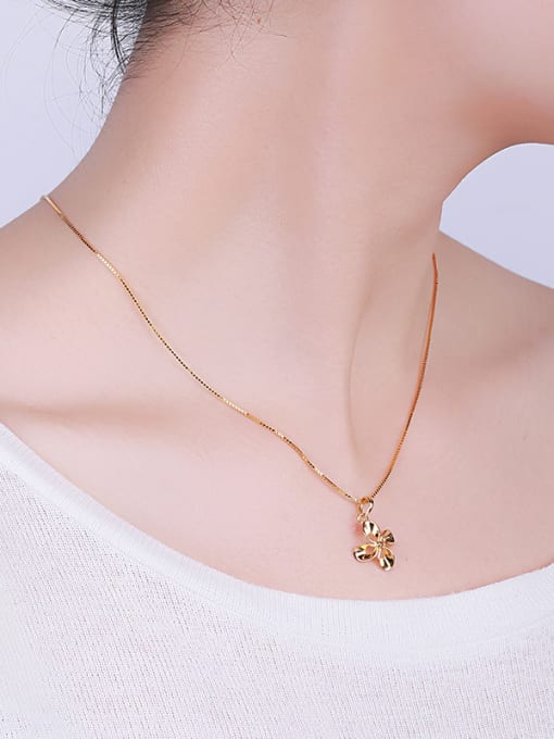 One Silver Gold Plated Flower Necklace 1