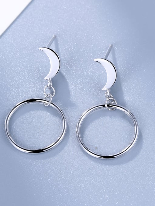 One Silver Women Simply Style Round Shaped Drop Earrings 2