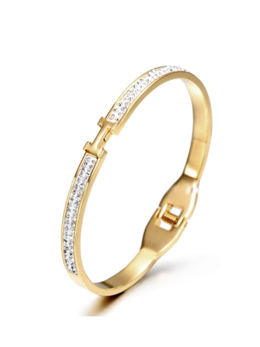 Gold Europe And The United States T Plating Titanium Diamond Bracelet