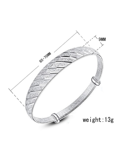 Ya Heng Simple Silver Plated Copper Bangle 2