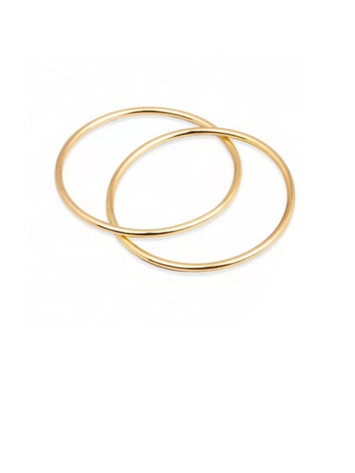 GROSE Titanium With Gold Plated Simplistic Hollow Smooth Round Band Rings 0