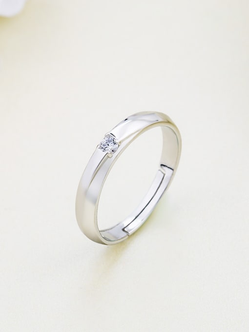 Dan 925 Sterling Silver With Cubic Zirconia Simplistic Loves Band Rings 2