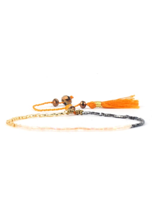 HB562-A Handmade Stretch Colorful Women Tassel Bracelet