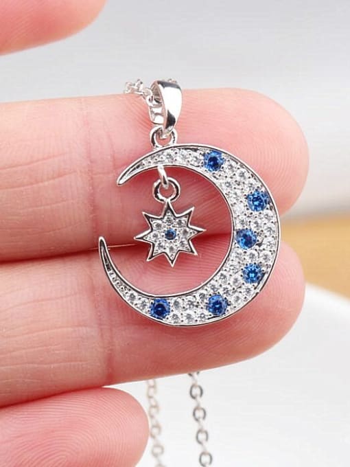 White The Moon and The Stars  All-match Temperament Pendant