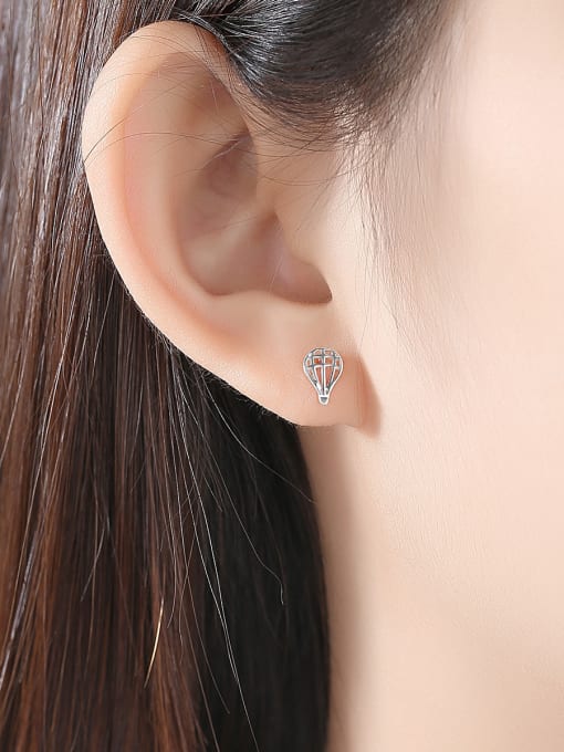 CCUI 925 Sterling Silver With Gold Plated Simplistic badminton  Stud Earrings 1