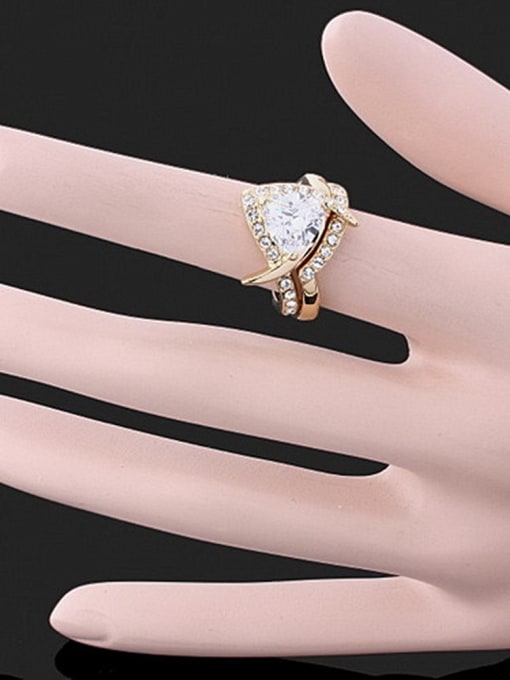 Wei Jia Personalized Two-in-one White Zirconias Copper Ring 1