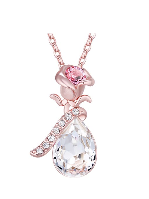 pink Rose Gold Flower-shaped Necklace